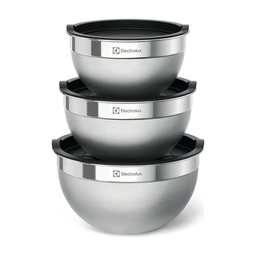 Conjunto de Bowls Tigelas de Inox com Tampa Plástica Electrolux por R$ 89,00 na Amazon