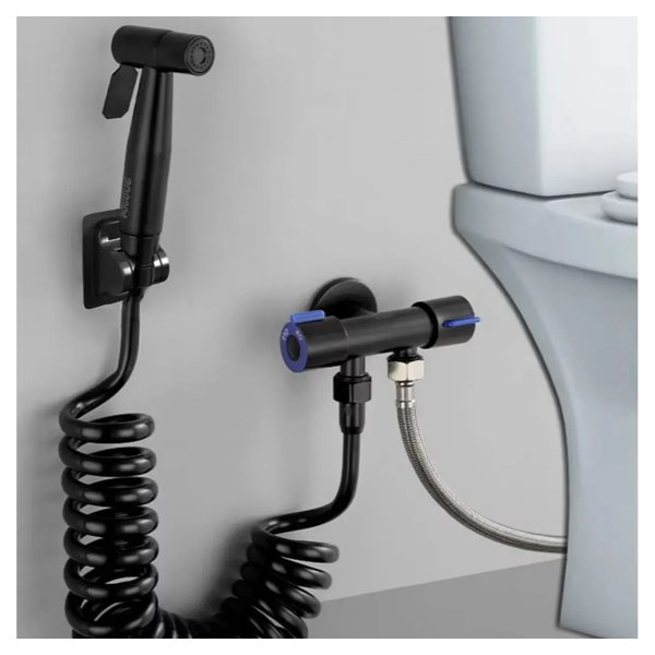 Kit Ducha Higiênica Duas Saídas 1/2" inox mangueira e pistolinha Preto Camperluz por R$ 54,00 à vista no Mercado Livre