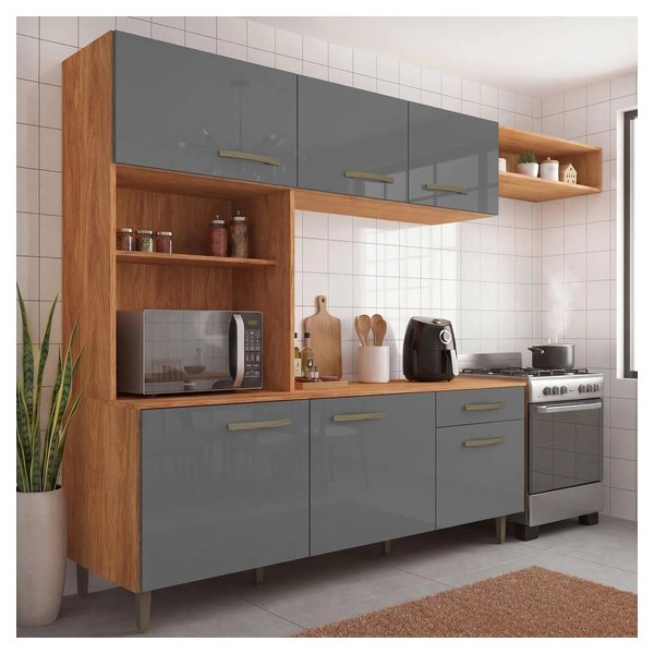 Cozinha Emilly 6 Portas 4 Gavetas C/ Nichos Yescasa por R$ 501,00 no Pix no Mercado Livre