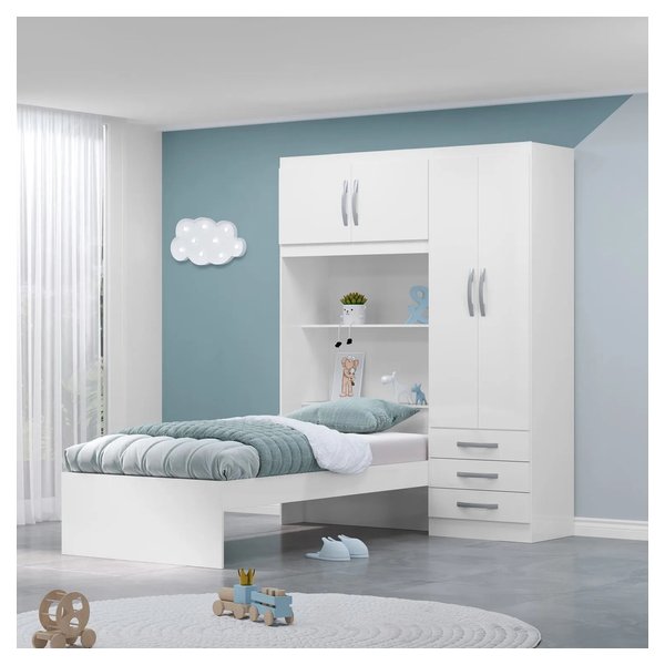 Guarda Roupa Infantil Com Cama 4 Portas 3 Gavetas Lisboa por R$ 620,00 no Pix no Mercado Livre