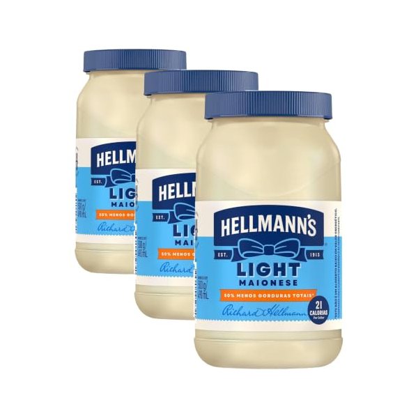 Hellmann's Maionese Light 500g (Embalagem com 3) por R$ 25,62 na Amazon