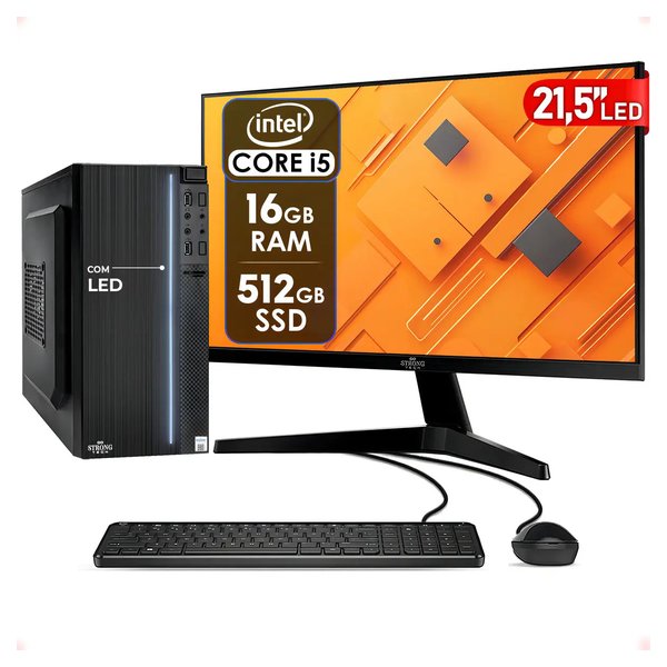 Computador Completo I5 16gb Ssd 512gb Mon 21,5 Strong Tech por R$ 1.294,00 no Mercado Livre