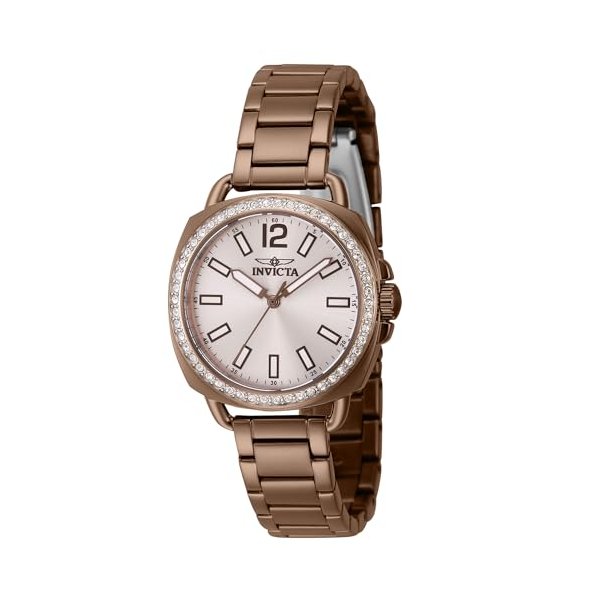 Invicta Relógio feminino de quartzo de aço inoxidável 32 mm, marrom (modelo: 46344) por R$ 233,00 na Amazon