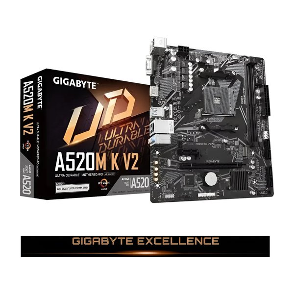 Placa Mãe Gigabyte Ultra Durable A520m Kv2 AMD Am4 Matx DDR4 por R$ 306,00 no Mercado Livre