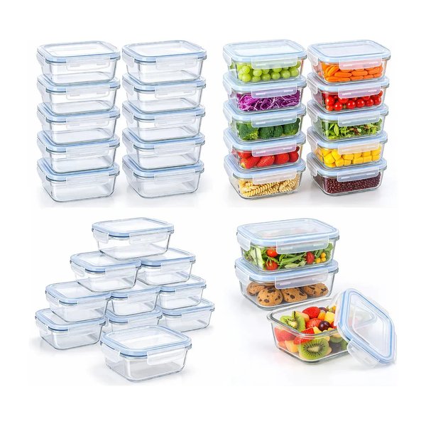 Kit 10 Potes de Vidro Borossilicato 640ml Herméticos com 4 Travas por R$ 83,00 no Pix na Amazon