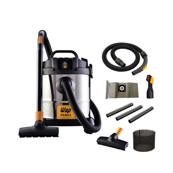 WAP Aspirador de Pó e Água Barril GTW INOX 12, Compacto, 12 Litros, com Filtro Lavável, 160mbar 1400W 110v por R$ 242,00 na Amazon