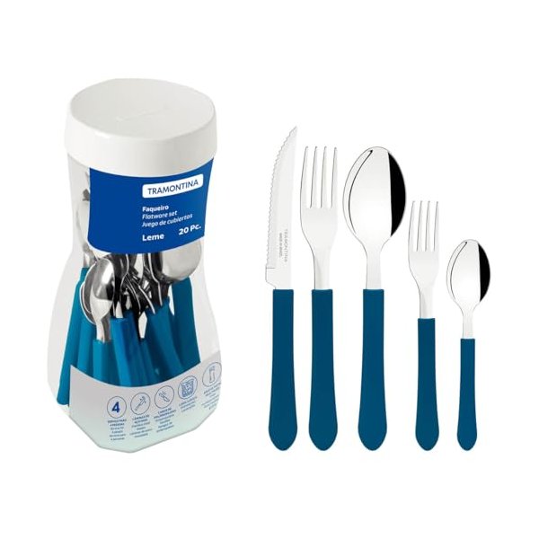 Faqueiro Tramontina Inox 20 peças Leme por R$ 32,00 no Pix na Amazon