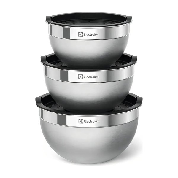 Conjunto de Bowls Tigelas de Inox com Tampa Plástica Electrolux por R$ 83,00 na Amazon