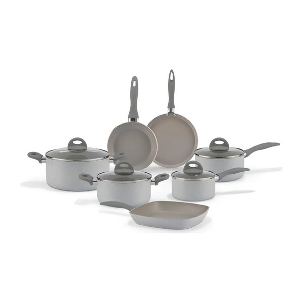 Jogo De Panelas Brinox 7 Peças Gris Ceramic Life Easy Cinza por R$ 438,00 no Pix no Mercado Livre