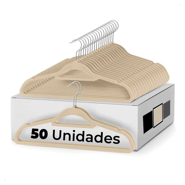 Vittak Kit 50 Cabides Veludo Adulto Slim Antideslizante Organizador Roupas por R$ 69,00 à vista no Mercado Livre