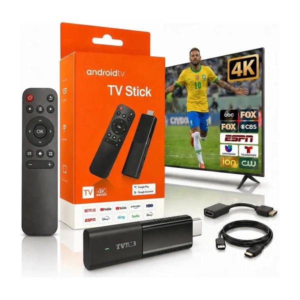 Tv Stick 4k Hdmi Wi-fi 16gb Android Tv Full Hd Smart Televisão Controle Filmes Pro Familar por R$ 176,85 no Mercado Livre