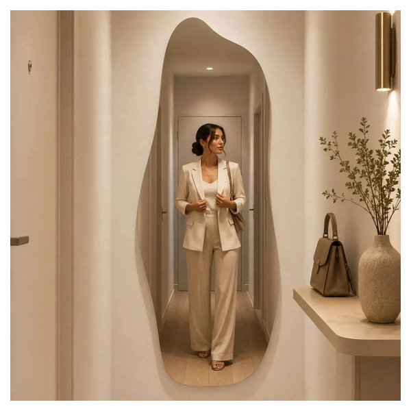 Espelho Lopazzi Orgânico Magnus 90cmx40cm Corpo Inteiro Pinterest Polido - Suporte por R$ 78,00 no Mercado Livre