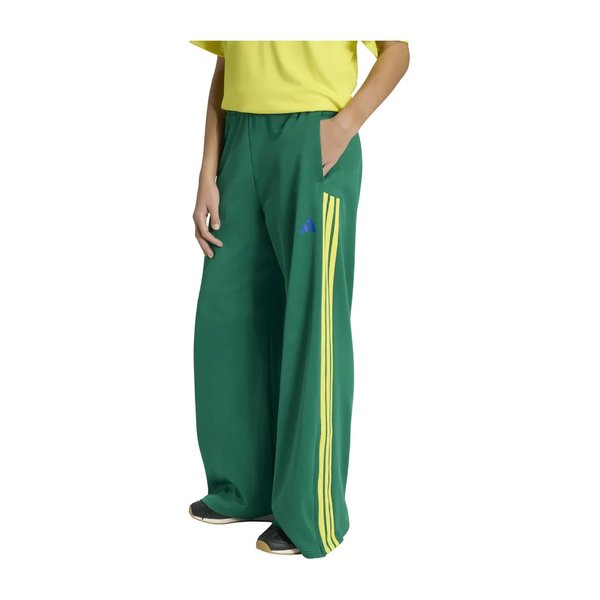 Calça Feminina Wide Leg House Of Tiro adidas verde e amarela por R$ 142,00 no Pix no Mercado Livre