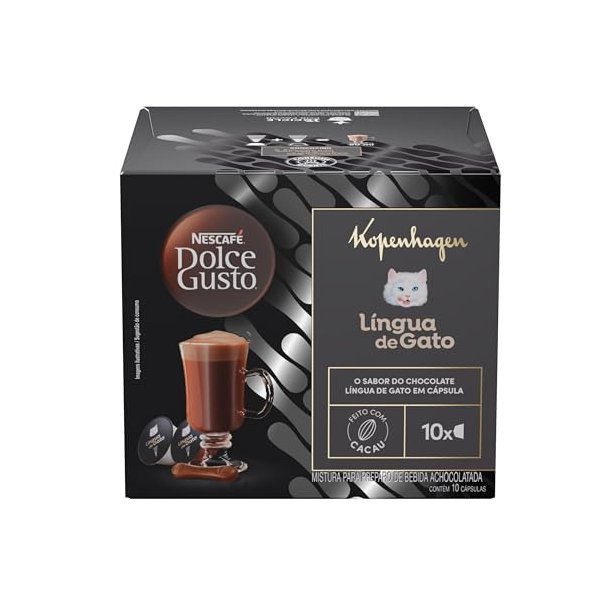 Achocolatado em Cápsula Nescafé Dolce Gusto Kopenhagen Língua de Gato 10 cápsulas por R$ 17,90 na Amazon