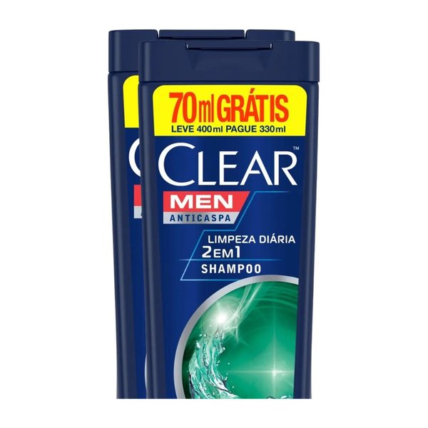 Shampoo Anticaspa Clear Men Limpeza Diaria 2 Em 1 - 400ml por R$ 20,31 no Pix na Amazon