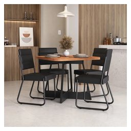 Sala De Jantar 4 Cadeiras Charlotte Carraro Nogal por R$ 698,00 no Pix no Mercado Livre