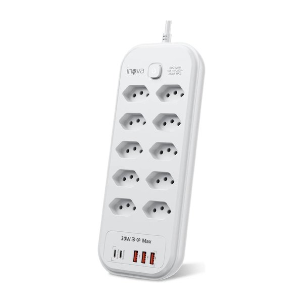 Filtro De Linha Régua Extensão 10 Tomadas Com 3 Usb E 2 Pd por R$ 56,00 no Mercado Livre