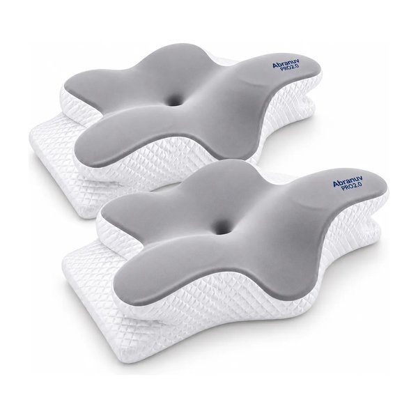 Kit 2 Travesseiros Cervicais Abranuv Pro 2.0 Espuma Visco Dormir por R$ 264,00 no Pix no Mercado Livre