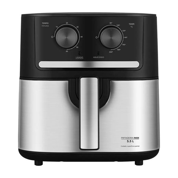 Air Fryer 5,5L Midea Cyclone Preto e Inox por R$ 199,00 no Mercado Livre