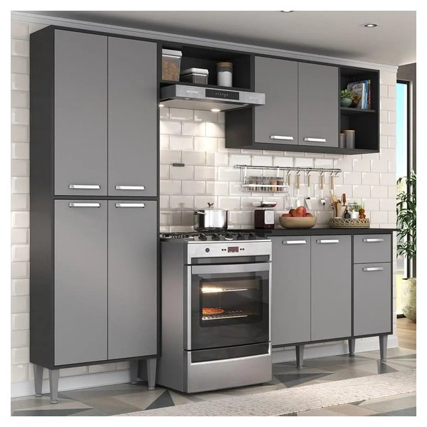 MELI+) Cozinha Compacta Armário E Balcão Xangai Multimóveis Vm2840 por R$ 477,00 no Pix no Mercado Livre