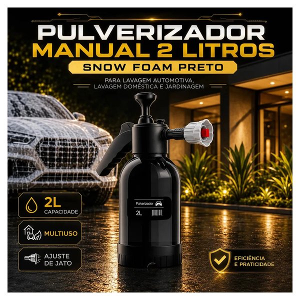 Pulverizador Manual 2 L Snow Foam Profissional Com 3 Bicos para Espuma Ativa por R$ 19,00 no Mercado Livre