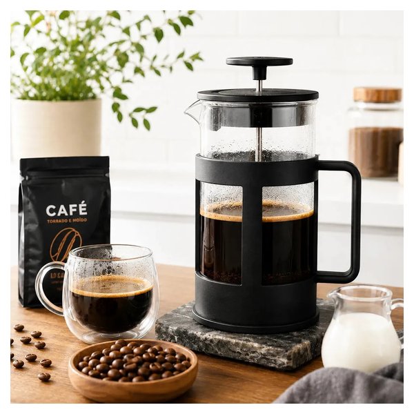 Cafeteira Prensa Francesa De Vidro Borossilicato 600ml por R$ 33,00 à vista no Mercado Livre