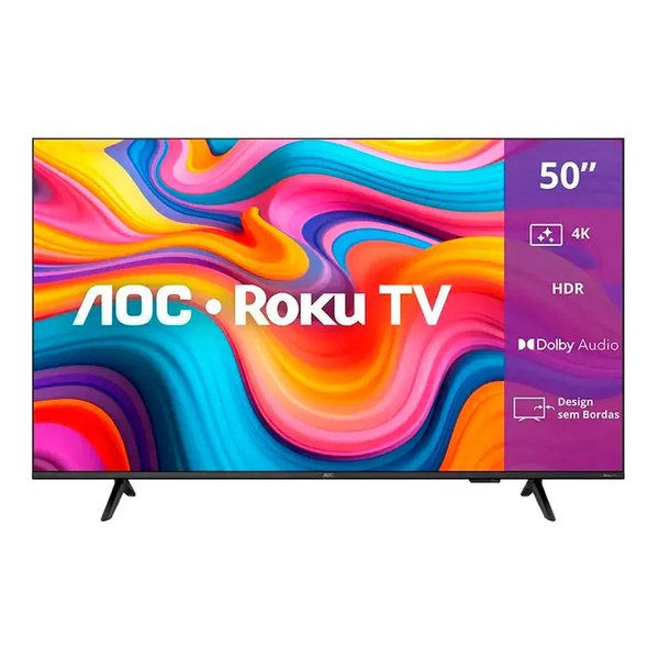 Smart TV AOC 50'' Roku 4K UHD Dled Wi-Fi Dolby Audio 50U7066 por R$ 1.756,00 no Mercado Livre