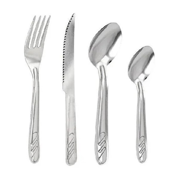 Jogo De Talheres Tramontina Colher Faca Garfo 24 Peças Búzios Inox Tramontina por R$ 48,00 no Pix na Magalu