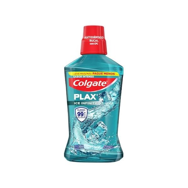2 UNIDADES: Enxaguante Bucal Colgate Plax Ice Infinity 500ml por R$ 10,82 na Amazon