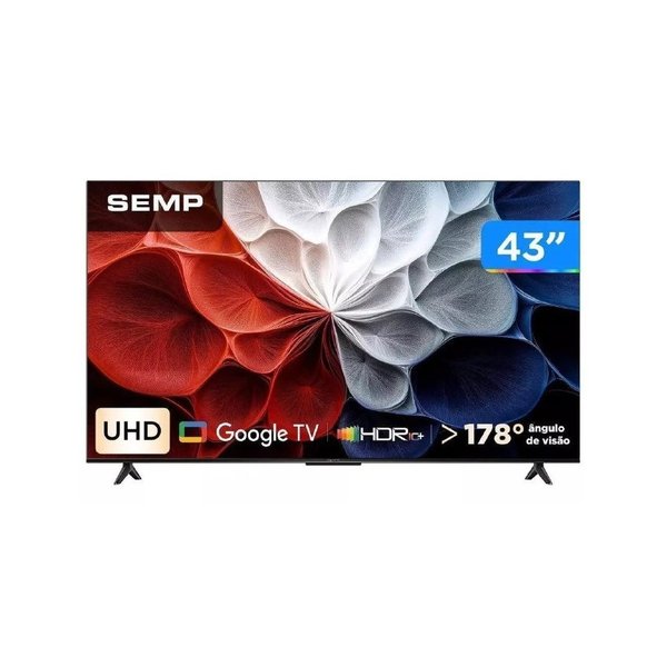 Smart TV 43" Semp 4K UHD LED 43S62 Google TV 2025 por R$ 121,00 no Pix na Shopee