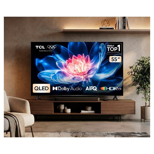 Smart TV TCL 55" QLED 4K WiFi Bluetooth Google TV Tela HVA e HDR10+ (55T6C) por R$ 2.296,00 no Pix na Shopee