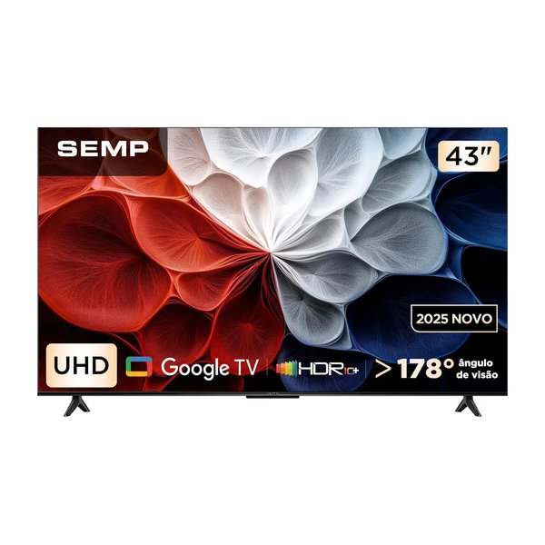Smart TV Semp 43 Polegadas LED Hva 4K S62 Wi-Fi Bluetooth Google TV 3 HDMI HDR10+ Dolby Audio 43s62 por R$ 1.198,00 no Mercado Livre