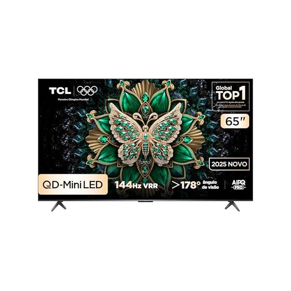 Smart TV 65" 4K QD-Mini Led 144Hz com Sistema Operacional Google TV TCL (65C6K) por R$ 3.407,00 no Pix na Amazon