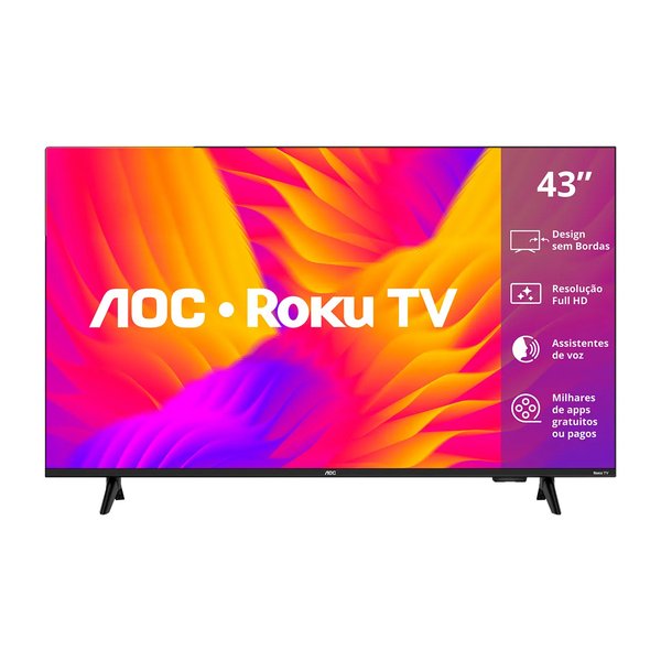 Smart Tv Aoc Led 43" Full Hd Wi-fi Roku TV Sem Bordas por R$ 1.209,00 à vista no Mercado Livre
