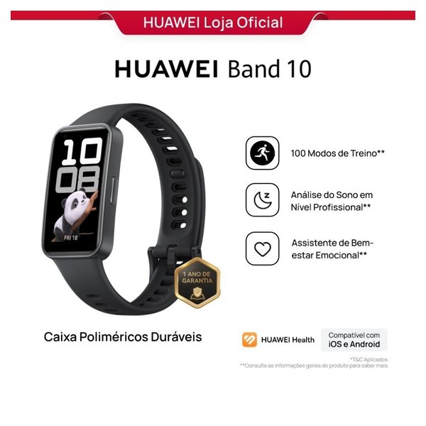 Smartwatch Huawei Band 10 (Preto ou Rosa) por R$ 122,00 na Shopee