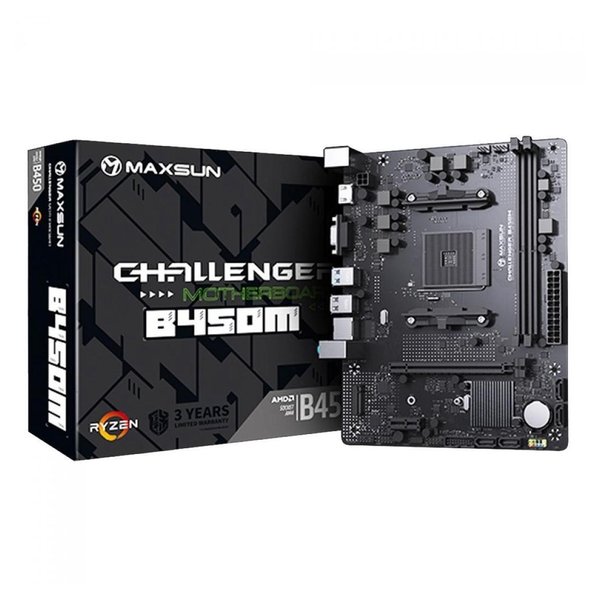 Placa Mãe MAXSUN B450M MS-Challenger, Chipset B450, AMD AM4, mATX, DDR4, Preta por R$ 351,00 na Shopee