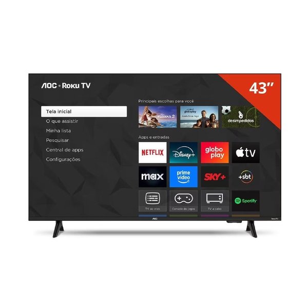 Smart TV 43 polegadas 43S5155 78G Full HD LED Wi-Fi TV Dolby Audio AOC por R$ 1.241,00 na Shopee