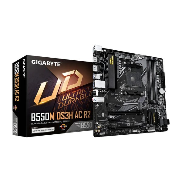 Placa Mãe Gigabyte B550m Ds3h Ac R2, AMD Am4, Micro Atx, DDR4, RGB, Wi-Fi, Bluetooth por R$ 558,00 no Mercado Livre