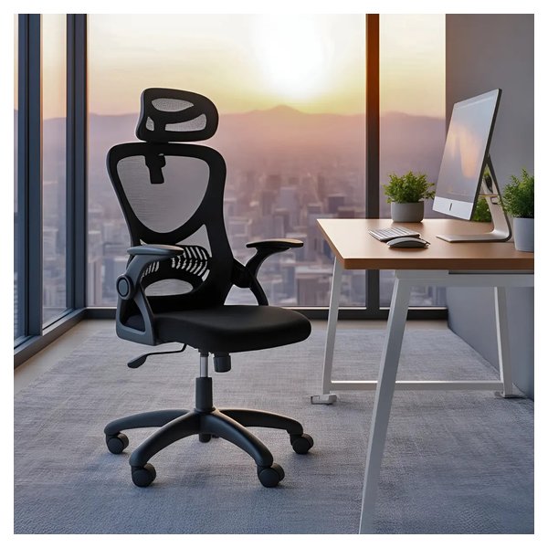 Cadeira De Escritório Columbus Presidente Ergonomica Cinza Mesh Preta por R$ 249,00 no Mercado Livre