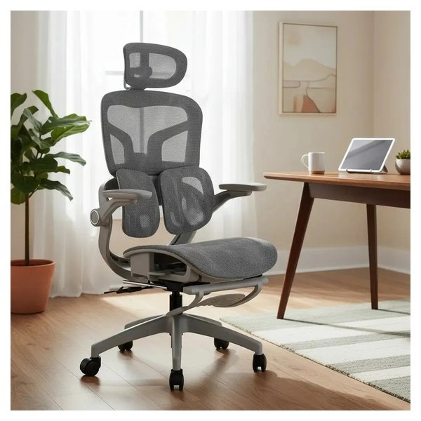 Cadeira de escritório Python Fly (Cinza) com design ergonômico por R$ 329,00 na Amazon