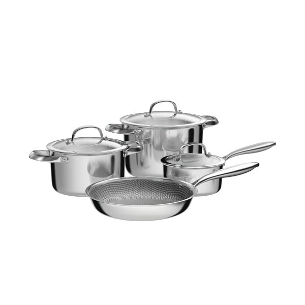 Euro Home Conjunto Panelas 4 Pecas Hexxa 3d Ceramic Colorstone - Inox por R$ 833,00 no Pix na Amazon
