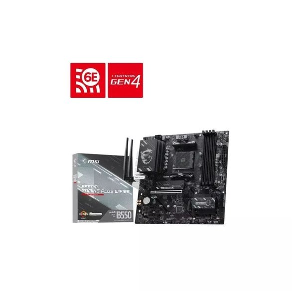 Placa-Mãe MSI B550m Gaming Plus WiFi6E, AMD Am4, DDR4, Wi-Fi 6E, Bluetooth 5.2, Preto e Prata - B550m Gaming Plus Wifi6e por R$ 578,00 na Shopee
