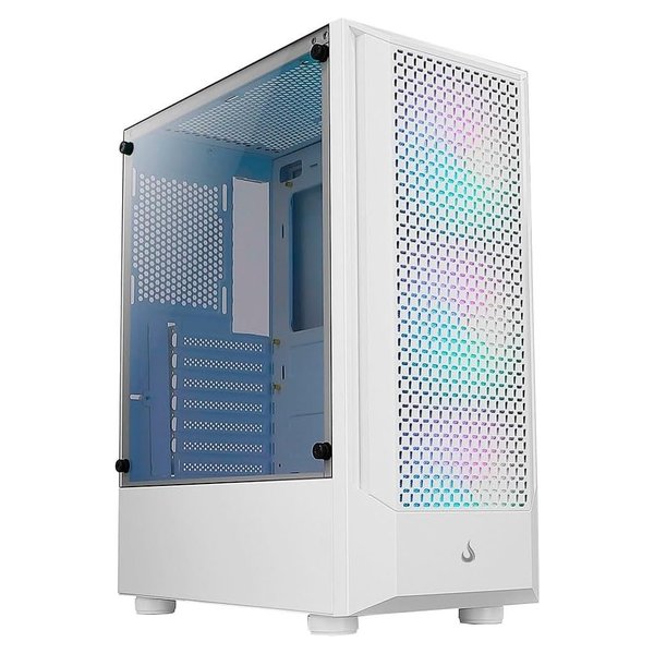Gabinete Gamer Rise Mode Wave White, Mid Tower, Lateral em Vidro Fumê, ARGB, ATX, 3 Cooler Fan ARGB por R$ 84,00 na Amazon