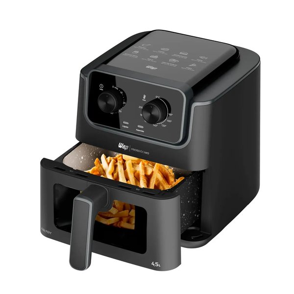 PREÇÃO! Wap Airfryer 4,5l Visor Com Luz Interna Antiaderente 220V (Af01) por R$ 128,00 no Pix na Amazon