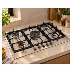 Cooktop 5 Bocas Inox Brastemp Gourmand com Duplachama e Trempes com Ferro Fundido 220v (BDK75DR)