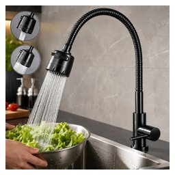 Torneira Gourmet Flexível Giratória Cozinha Pia Bancada Cuba 2 Jatos Preto por R$ 24,00 à vista no Mercado Livre